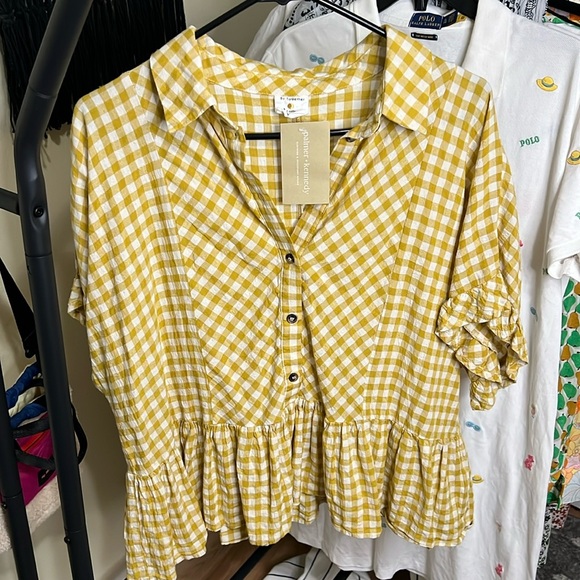 Anthropologie Tops - By together peplum button up